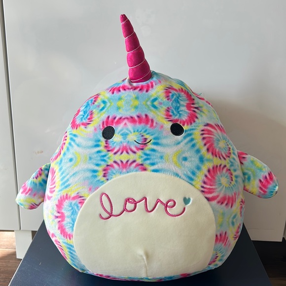 SQUISHMALLOW KellyToys - 16" - Milaina The Tied-Dyed Narwhal - Picture 1 of 9